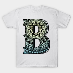 Mandala with alphabet B T-Shirt